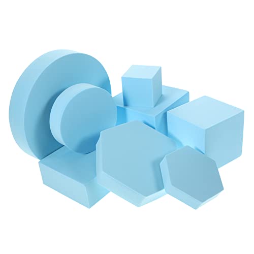 8 Pezzi Cubi Geometrici in Schiuma Oggetti Di Scena Per Foto Sfondo Fotografico Resistente Trasportabile leggero