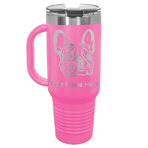LaserGram 40oz Vacuum Insulated Travel Mug with Handle, French Bu...