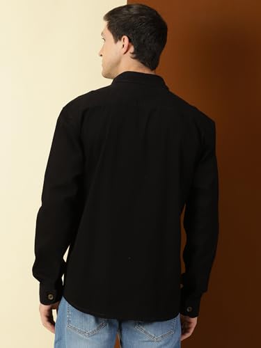Image of Thomas Scott Men's | Solid | Full Sleeve | Loose Fit | 100% Cotton | Single Pocket | Spread Collar | Casual Shirt