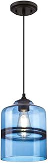 Westinghouse Lighting 63666 One-Light Indoor Pendant, Matte Black Finish with Sapphire Glass