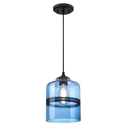 Luminaire suspendu noir mat Westinghouse 63666 avec son verre saphir unique