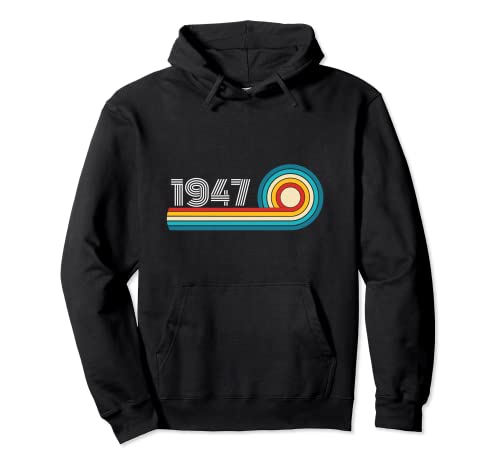 Vintage 1947 número de año de nacimiento retro divertido cumpleaños 1947 Sudadera con Capucha