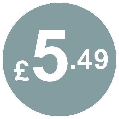 From 99p to £10 - Pack of 200 Silver 20mm Price Stickers/Sticky Labels - 40 Different Prices To Choose From (Silver £5.49)