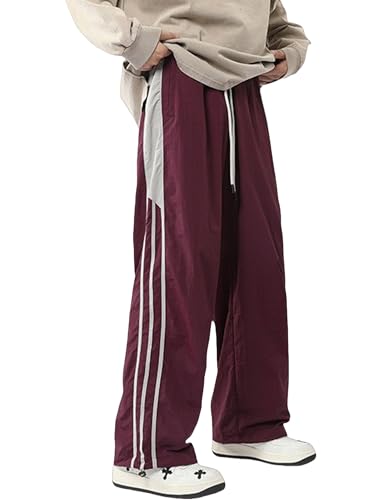 ZAFUL Men's Parachute Joggers Pants Striped Baggy Sweatpants Y2k Elastic Waist Track Pants Streetwear
