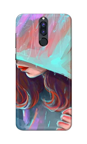 Image of PRINTFIDAA Pretty Woman Under The Umbrella Painting Printed Designer Hard Case for Huawei Mate 10 Lite /Huawei Nova 2i / Huawei Honor 9i Back Cover -(e) RPM1007