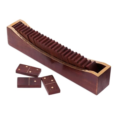 Set de Dominó Artesanal de Madera con Caja Mango