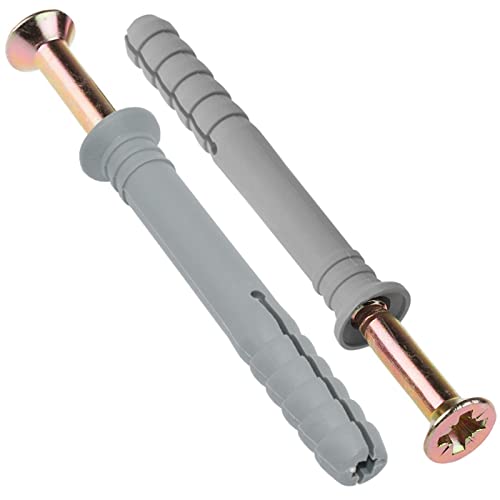 Pack of 50, M8 x 100mm Fix & Fasten Nylon Hammer Fixings Screws CSK Hammerfix