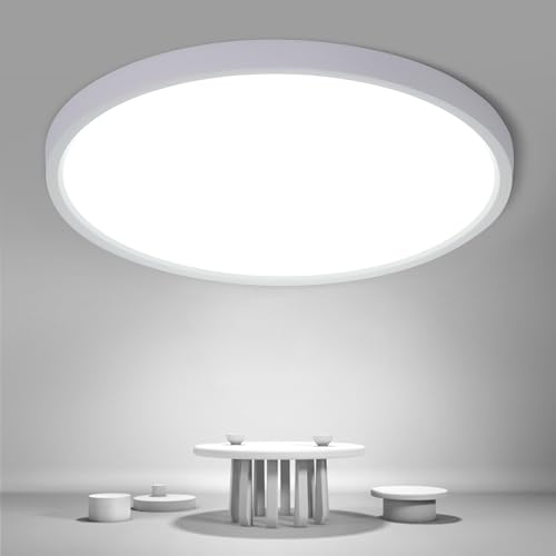 Osairous Plafonnier LED Ø40cm, 36W 3980LM Lampe De Plafond, IP44 Plafonnier Salle De Bain LED, 6500K Lumière Blanche Luminaire Pour Chambre, Salle De Bain,...