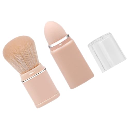 Baluue 2-in-1 Blush Brush with Lid Multi-use Makeup Brush for Foundation Loose Powder for Women's Travel Kit