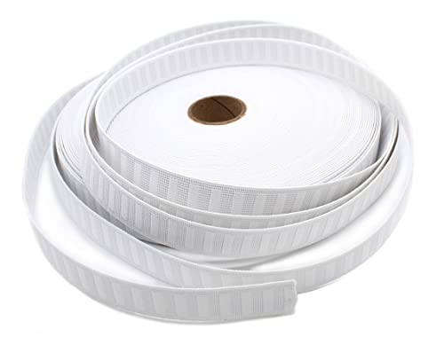 Non Roll Strong White Elastic - Polyester - Color: White - Choose Your Size & Length (White - 3/4" Inches - 36 Yards) #TOP26