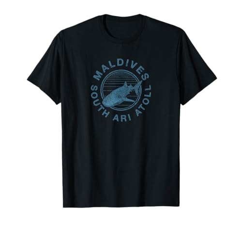 Maldives Dive Ballena Tiburón Buceo Retro Camiseta