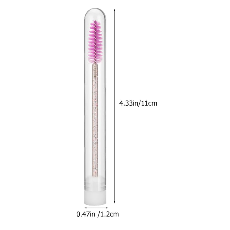 Hemobllo 5pcs Disposable Lash Wands with Colorful Crystal Handle, Eyelash Extension Makeup Applicators for Eye Brow and Lash Care, Portable Spoolies for Professional and Personal Use
