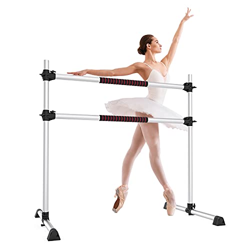 Dprodo Portable Ballet Barre for Home, 4ft Adjustable Ballet Bar for Ballet, Dancing or Stretching, Freestanding Ballet Exercise Equipment for Adults&Kids with Carry Bag