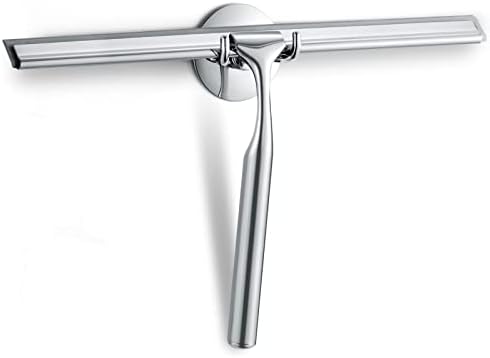 Quntis Squeegee, Shower Squeegee Stainless Steel, Ergonomic Design Squeegee for Window Cleaning, Multi-use Wiper for Shower, Doors, Tiles, Mirrors, Kitchen Countertops and Car Windshields.