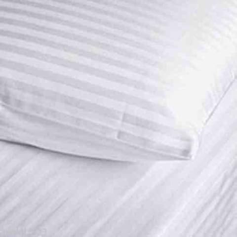 5* Luxury Hotel Quality 100% Cotton Sateen Stripes Duvet Cover/Quilt Cover Set, In U.K. (only) (White, Extra Pair Of Pillowcases Only) Cover