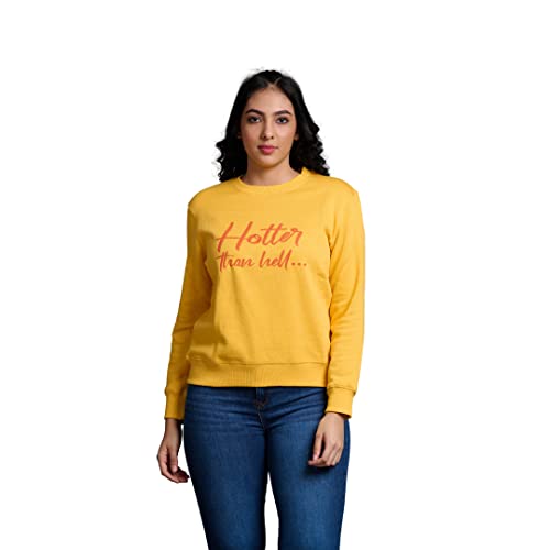 Image of Go Devil Stylish Trendy Regular Fit 100% Cotton Sweatshirt with Round /Crew Neck Full Sleeves, Casual Printed Winter Wear for Women /Girls