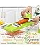 Mandoline Slicer - MultiPurpose For Vegetable, Fruit, Cheese, Ham, Sausage - With 5 Premium Quality Stainless Steel Blades, Food Container, Guided Cover, Safety Hand Guard Plus Peeler
