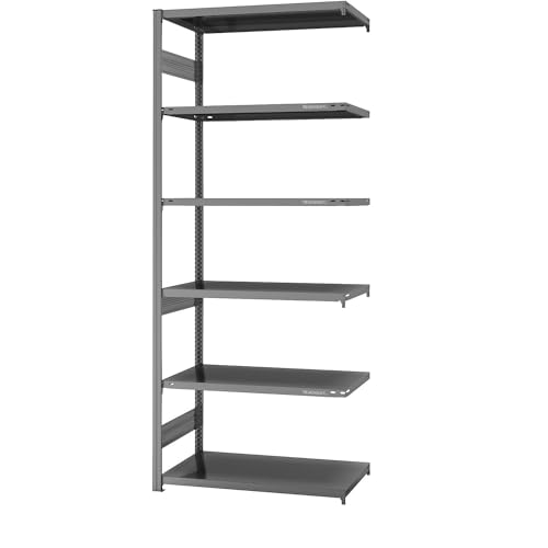 eurokraft | pro | System-Steckregal | Bauart mittelschwer | Regalhöhe 2500 mm | Anbauregal | Breite x Tiefe 1000 x 600 mm