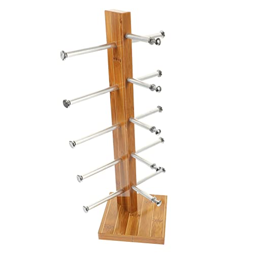 Ciieeo Glasses Storage Rack 5-pair Capacity Modern Wooden Eyewear Stand Easy Assembly