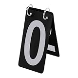 GOGO Tennis Score Keeper, Flip Scoreboard Black Card with White Number, 0-9 Double Sides