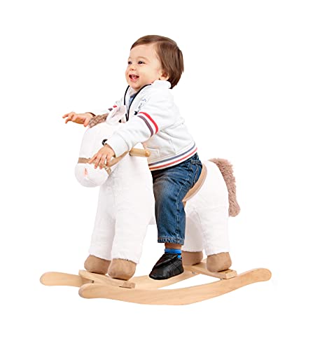 Rock My Baby Plush Rocking Horse, Soft Filling Ride On Pony, Rocking Animal, Stuffed Rocker For Kids 18 Months And Up (White) #TOP3