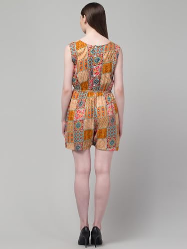 Image of Women's Printed Mini Jumpsuit | Sleeveless Summer Short Jumpsuit for Women