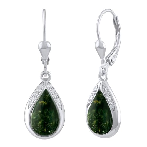 Boucles d'oreilles en agate mousse et argent sterling pour sublimer vos tenues