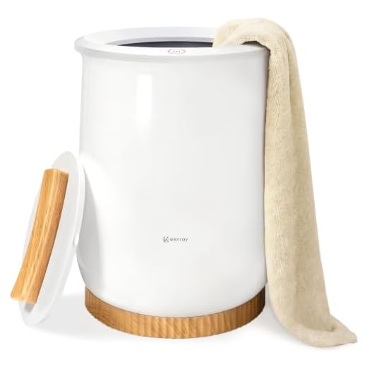 Towel Warmers, Luxury Bucket Towel Warmer, Large Towel Warmer for Bathroom, Auto Shut Off, Fits Up to Two 40"X70" Oversized Towels, Bathrobes, Blankets, PJ's and More, Ceramic White, CL1