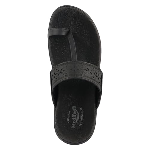 Image of Medifeet Women's Orthopedic Toe-Ring Sandals | Soft Cushioned Slip-On Comfort Slippers | Anti-Skid, Arch Support