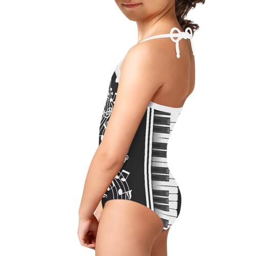 Image of One Piece Swimsuit for Girls Beach Bathing Suit Halter Straps Sports Swimwear for 1-10 Year Toddler Kids