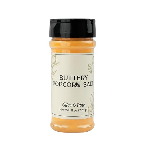 Olive & Vine Buttery Popcorn Salt, Rich Flavor, For Movie