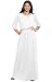 KOH KOH Womens Long 3/4 Sleeve Pleated Vintage Solid Fall Winter Maxi Dress