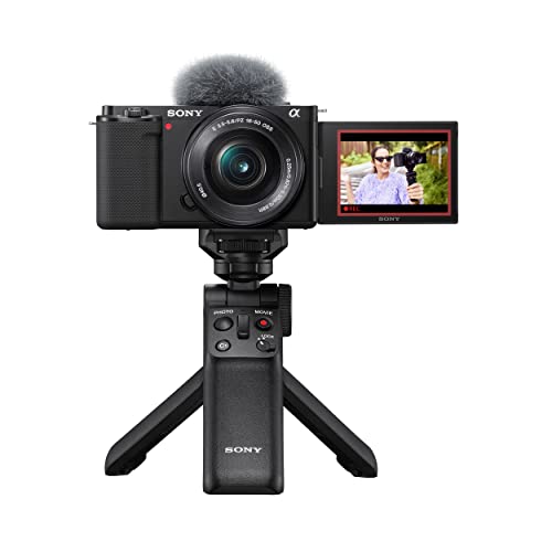 Image of Sony ZV-E10L Vlogging Kit with 16-50mm Power Zoom Lens, Wireless Microphone(ECM-W2BT), Lavalier Microphone(ECM-LV1), Bluetooth Grip(GP-VPT2BT), Battery Charger (BC-TRW), Rechargeable Battery(7)