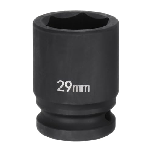 sourcing map 6-Point Impact Socket 3/4" Drive 29mm Metric 40Cr Alloy Steel Spindle Axle Nut Impact Socket