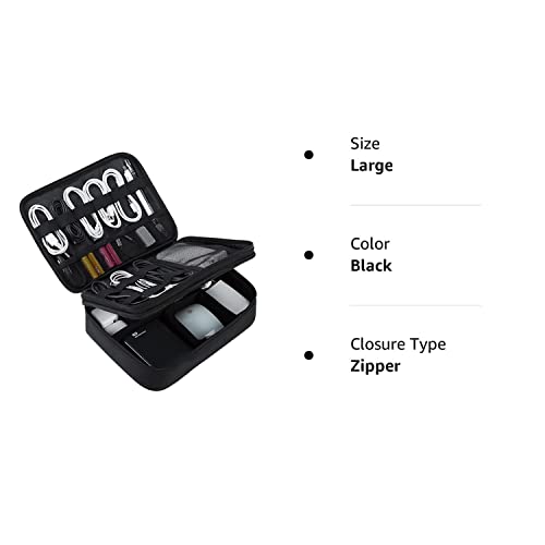Bagsmart Electronic Organizer,Large Double Layer Cable Bag,Travel Organizer Bag,Electronics Accessories Storage Cases For Ipad,Cables,Chargers,Hard Drive,Game Cards #TOP6