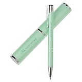 With Love Make Everyday Count Classic Stylish Pen w/Matching Case, Refillable/Retractable Medium Ballpoint for Writing Journals, Planners, & Notes, Black Ink, Light Teal Gift Set