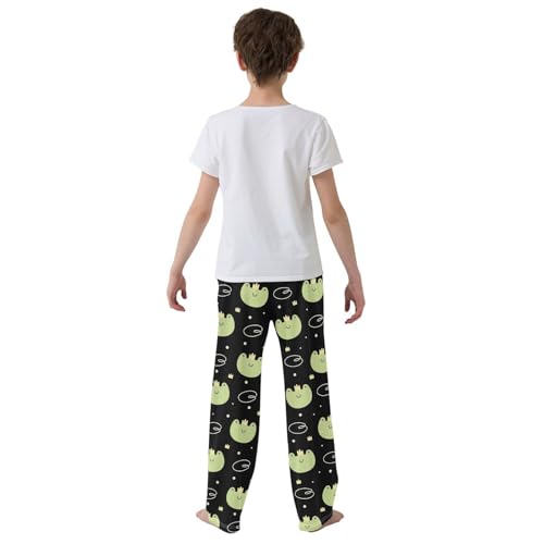 Boys' Pants Green Frogs Crown Cute Long Bottoms Jogger Pants Elastic Waist Trousers with Pockets S-XL3