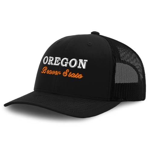Trucker Hat Baseball Cap Oregon Beaver State Cotton Dad Hats for Men & Women Black