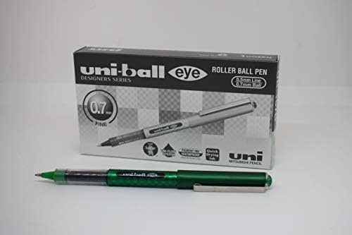 uni-ball UB-157D Eye Designer Rollerball Pens. Premium Medium 0.7mm Ballpoint Tip for Super Smooth Handwriting. Fade and Water Resistant Liquid Uni Super Ink. Pack of 8 Assorted Colours