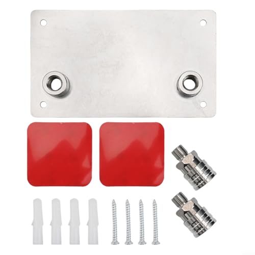 Stainless Steel Foam Pot Holder for Pressure Washers – 1/4-Inch Quick-Connect Wall Mount Bracket, Rustproof Storage Rack for Foam Cannons, 20 x 10 x 3 cm(Two holes)