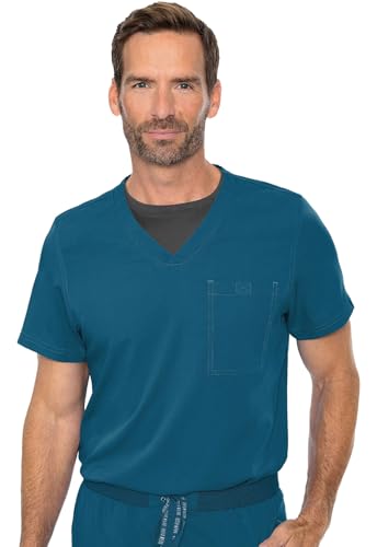 Image of Med Couture Rothwear Touch Scrub Top for Men V-Neck 1 Pocket