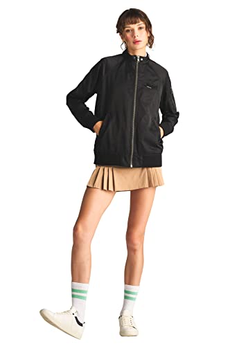 Members Only Iconic Boyfriend Jacket For Women With Satin Finish (Black, X-Large) #TOP4