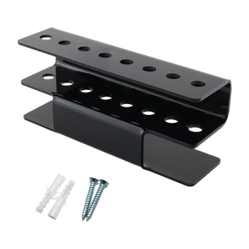 Vaveren Dart Holder Dart Board Shelf Portable Wall Mounted Desktop Training 8 Holes Acrylic Indoor Dart Rack for Home Use Garage Wall, black