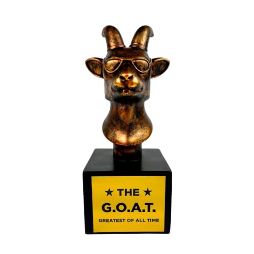 The Goat Trophy Award - Greatest of All Time Funny Trophy for Winners with Golden Engraved Plate - Perfect for Competitions, Office and Party Winners - Unique Goat Decor