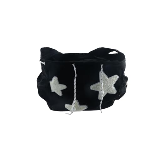Leadigol Y2K Star Canvas Messenger Bag, Women Crossbody Bag Adjustable Storage Bags Large Capacity Makeup Lipstick Bags Teens Bag Drawstring 5