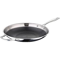 MasterPro Hi-Tech 3 | Wok de Cocina de 28 cm | Acero Inoxidable con Textura de Panal de Abeja | Revestimiento de 3 Capas | Menaje de Cocina | Apto para Todos los Tipos de Cocina