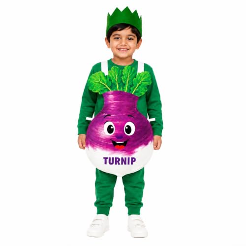 Image of Raj Costume Kids Fruit & Vegetable Fancy Dress Costume | Soft Felt Fruit and Vegetable Cutout Costume for Boys & Girls | School Annual Function