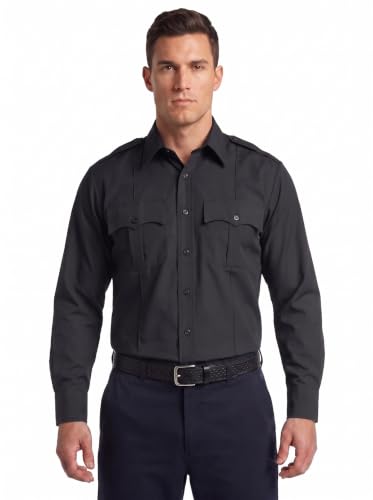 First Class 100% Polyester Long Sleeve Men's Uniform Shirt White (as1, Alpha, s, Regular, Regular, Black): Civil Service Uniforms Shirts: Clothing, Shoes & Jewelry