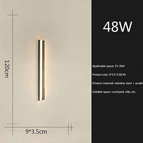 Yhqsyks Outdoor Waterproof Linear Wall Light Long Strip Modern Led Wall Lighting Minimalist Long Villa Gate Garden Light Wall Washer Light Background Wall Light Matte Black Porch Lights #TOP1