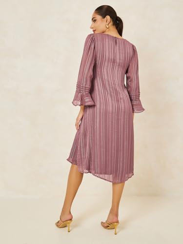 Image of Styli Women's Polyester Shift Midi (7007638127 Peach XL)
